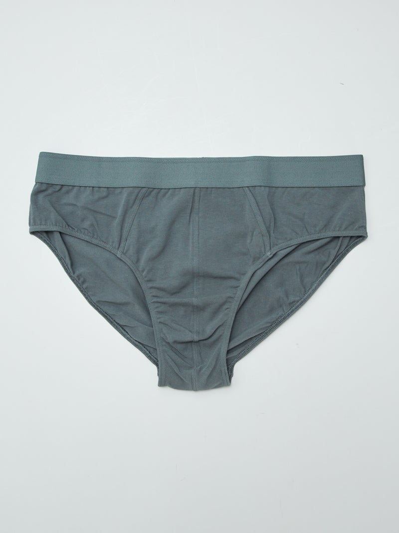 Pack de 3 slips lisos VERDE - Kiabi