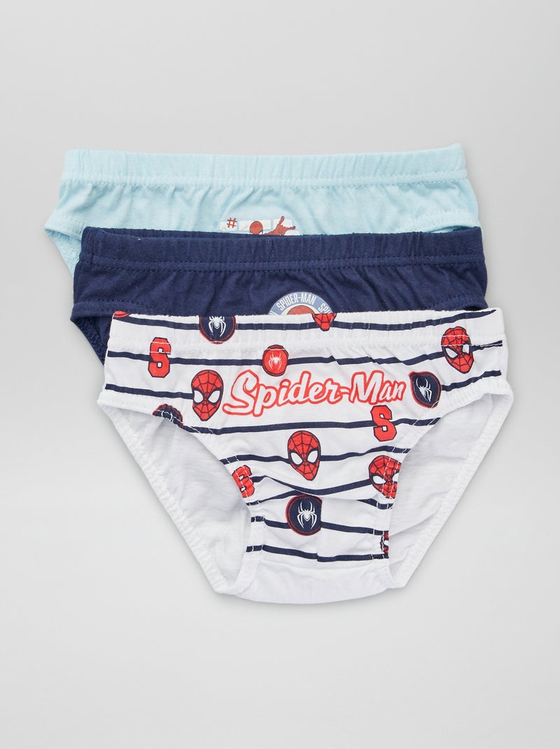 Pack de 3 slips 'Spider-Man' azul/blanco - Kiabi