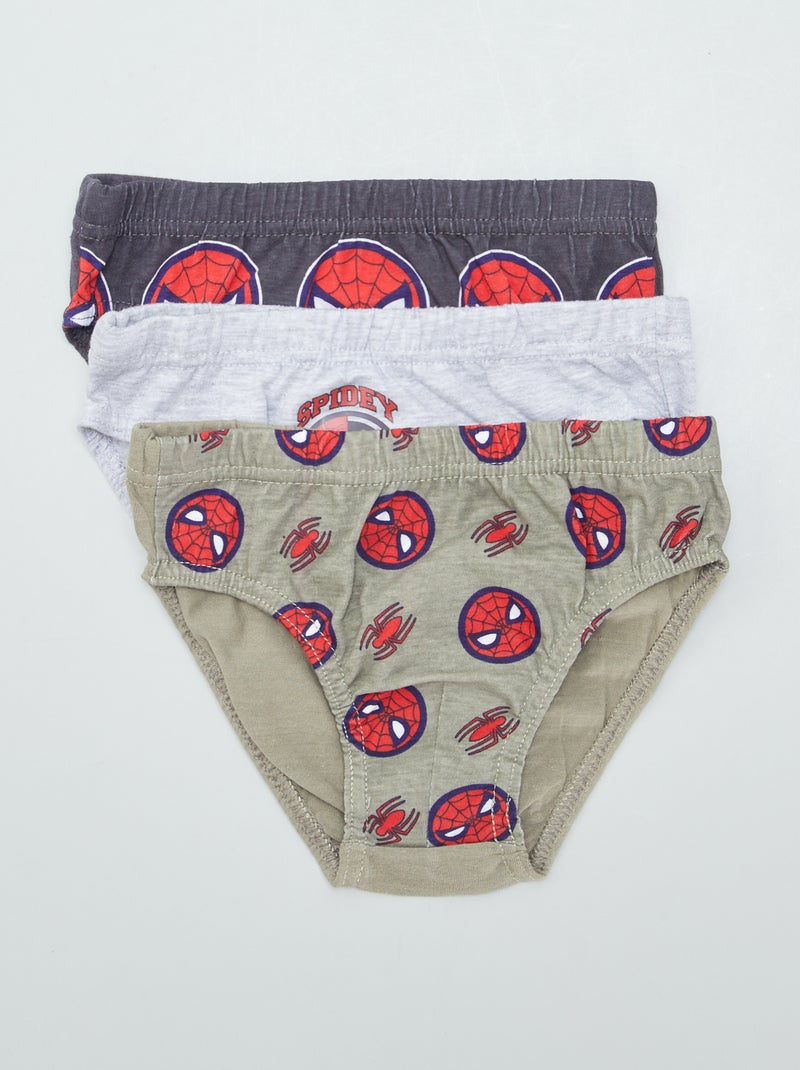 Pack de 3 slips 'Spider-Man' 'Marvel' GRIS - Kiabi