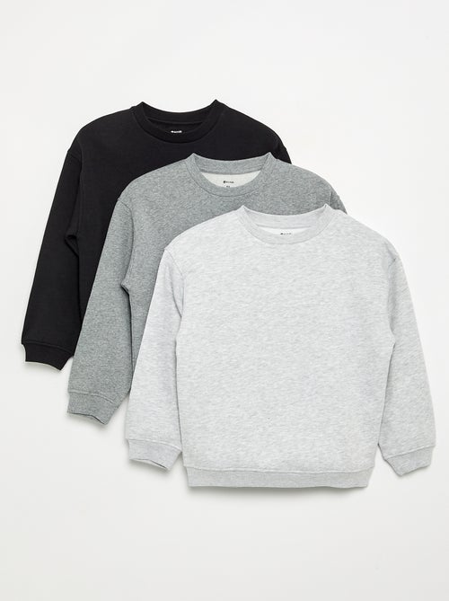 Pack de 3 sudaderas de forro polar de manga larga - Kiabi