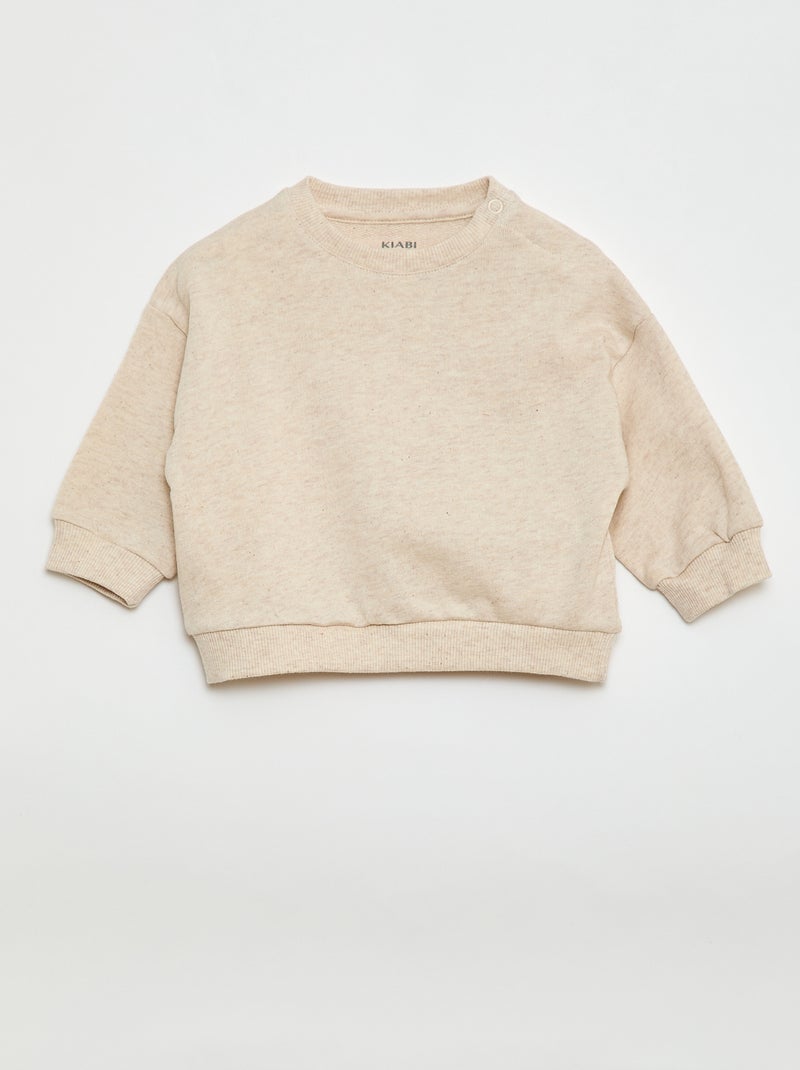 Pack de 3 sudaderas lisas Beige - Kiabi