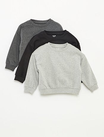 Pack de 3 sudaderas lisas de chándal ligeras 3 piezas
