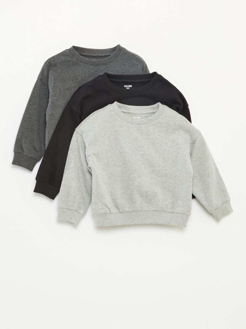 Pack de 3 sudaderas lisas de chándal ligeras 3 piezas Gris - Kiabi