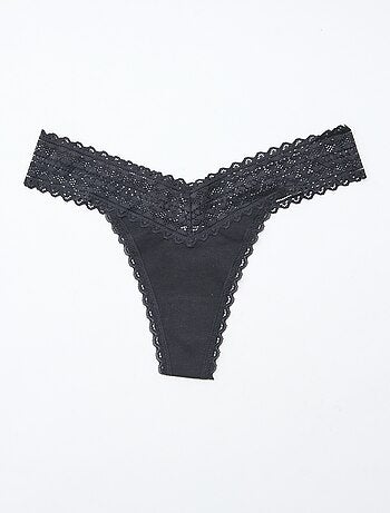 Pack de 3 tangas de algodón y encaje