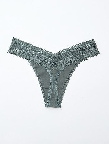 Pack de 3 tangas de algodón y encaje