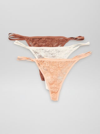 Pack de 3 tangas de encaje