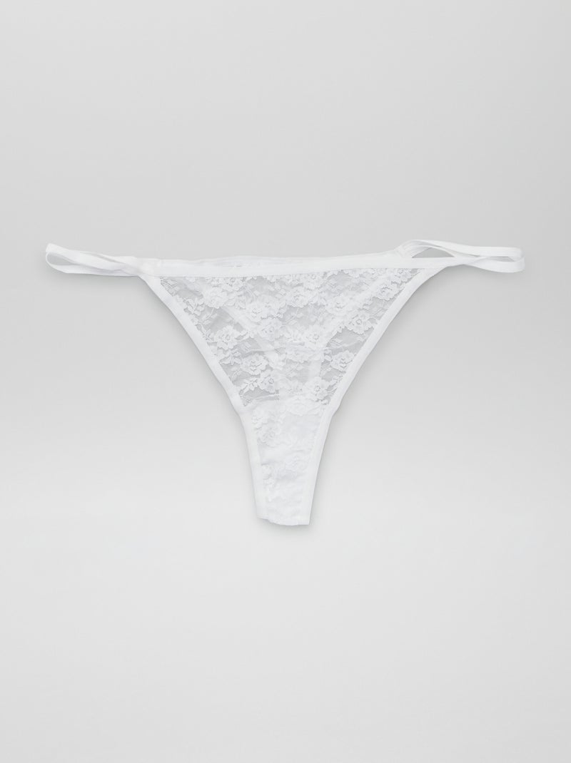 Pack de 3 tangas de encaje Blanco - Kiabi