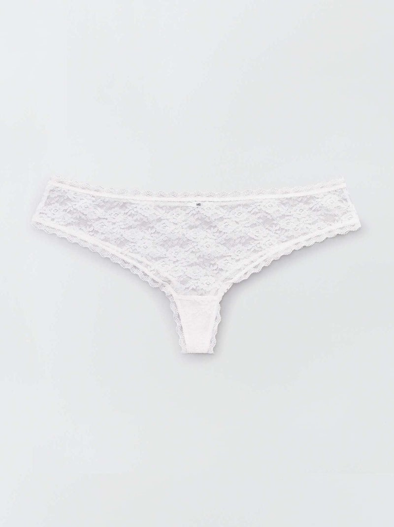 Pack de 3 tangas de encaje crudo/rojo/negro - Kiabi