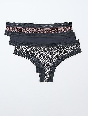 Pack de 3 tangas de microfibra estampados