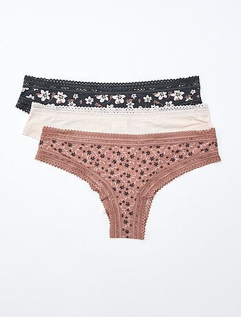 Pack de 3 tangas de microfibra estampados