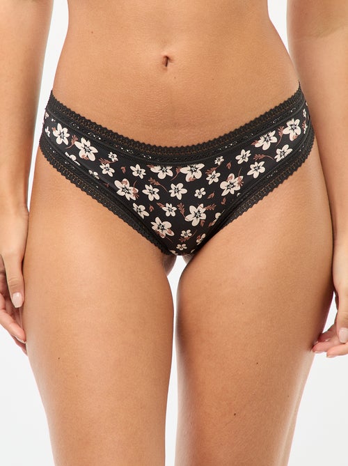 Pack de 3 tangas de microfibra estampados - Kiabi