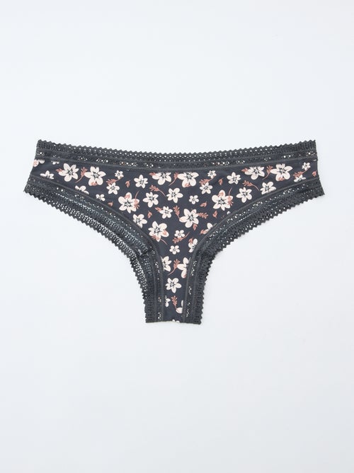 Pack de 3 tangas de microfibra estampados - Kiabi