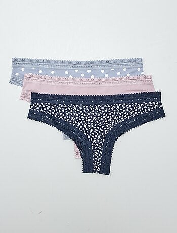 Pack de 3 tangas de microfibra estampados