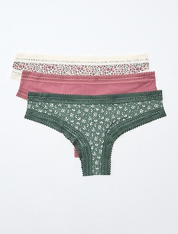 Pack de 3 tangas de microfibra estampados