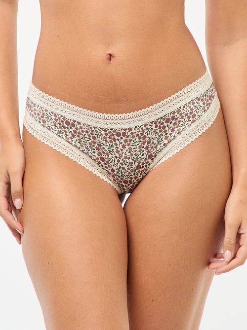 Pack de 3 tangas de microfibra estampados - Kiabi