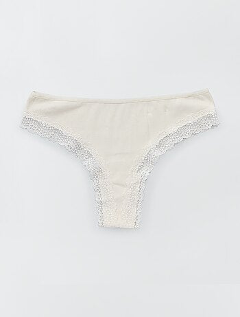 Pack de 3 tangas de punto canalé