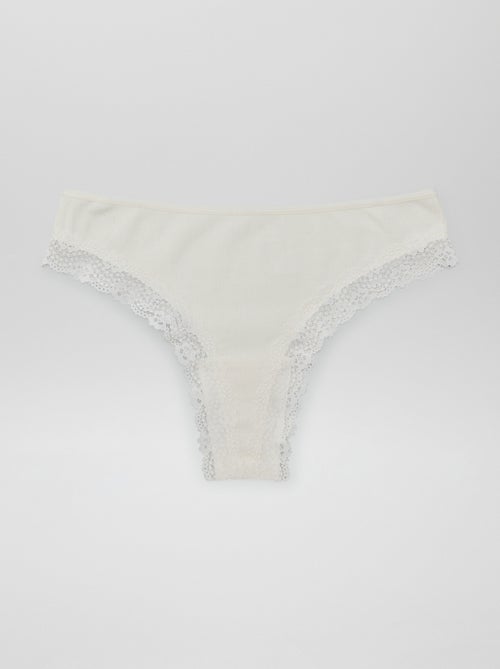 Pack de 3 tangas de punto acanalado - Kiabi