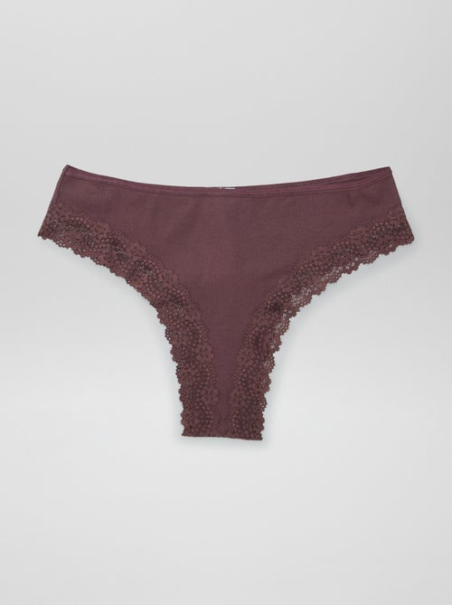 Pack de 3 tangas de punto acanalado - Kiabi