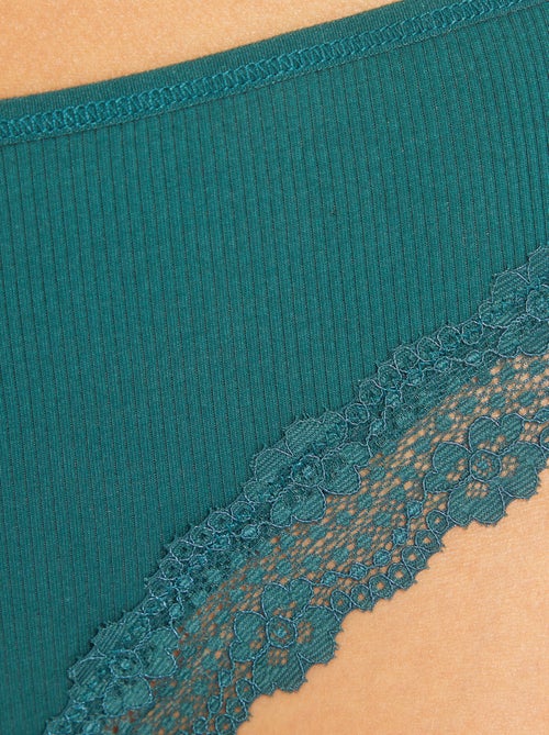 Pack de 3 tangas de punto canalé - Kiabi