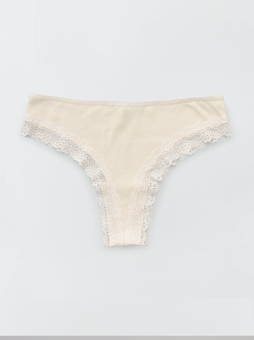 Pack de 3 tangas de punto canalé - Kiabi