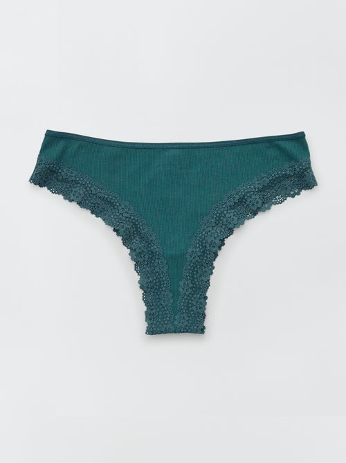 Pack de 3 tangas de punto canalé - Kiabi