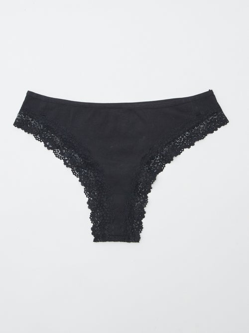 Pack de 3 tangas de punto canalé - Kiabi