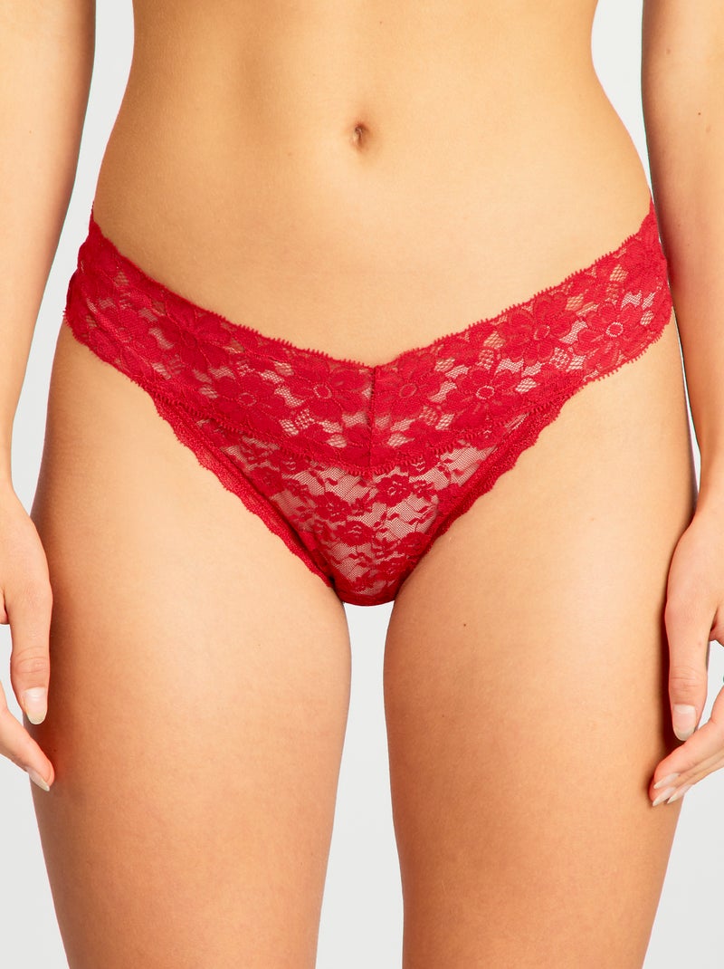 Pack de 3 tangas de punto ROJO - Kiabi