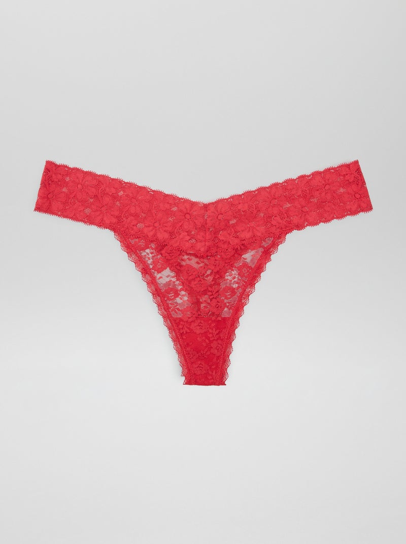 Pack de 3 tangas de punto ROJO - Kiabi