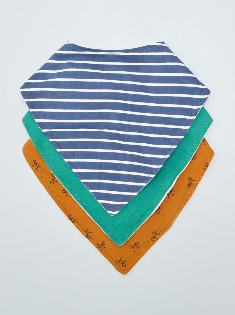 Pack de 3 baberos triángulo - So Easy AZUL - Kiabi