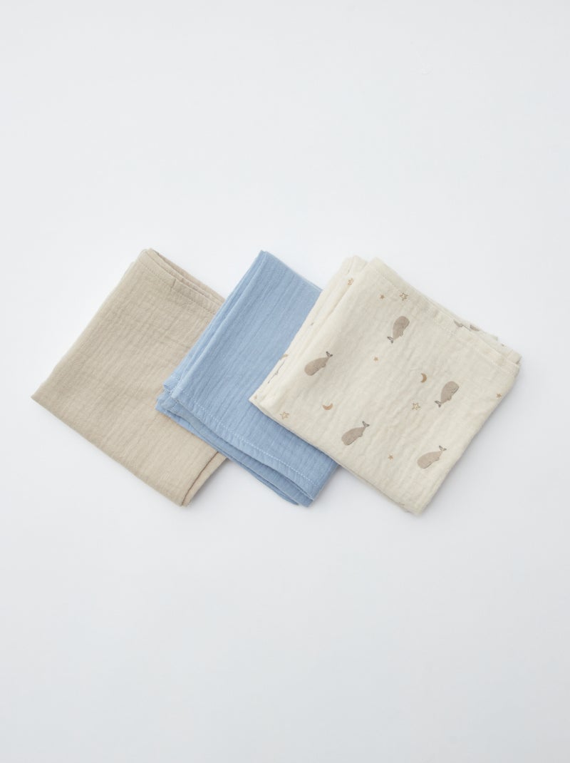 Pack de 3 muselinas de algodón BEIGE - Kiabi