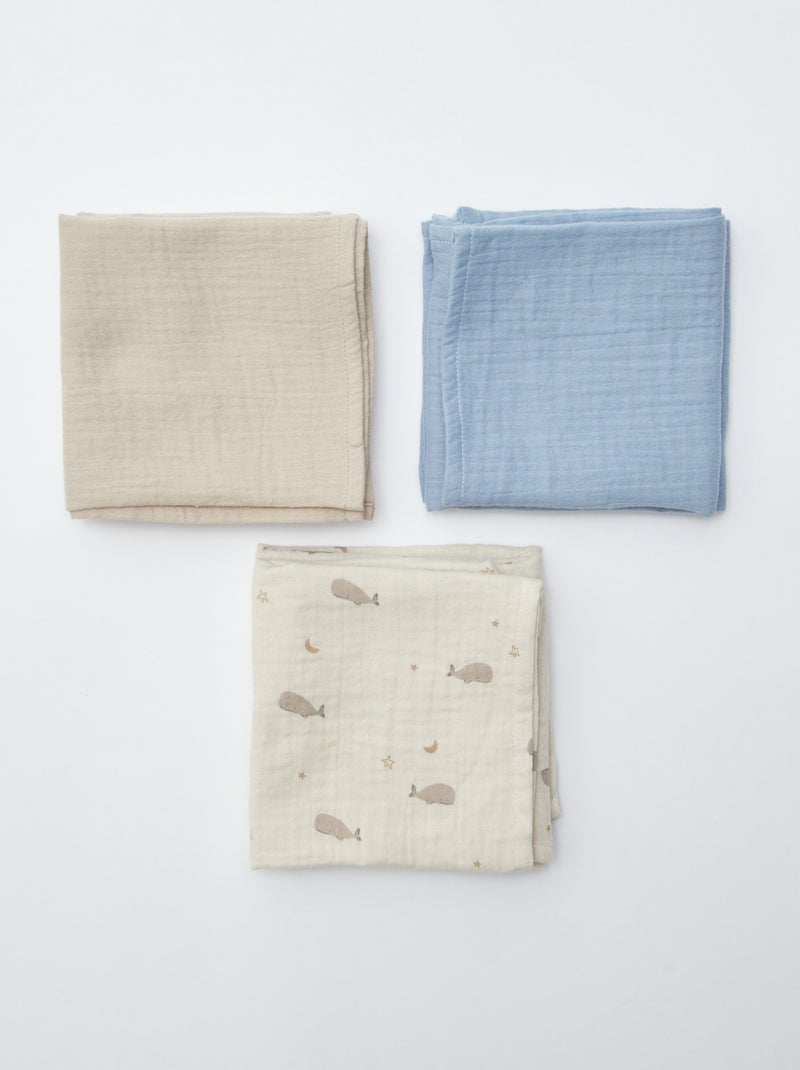 Pack de 3 muselinas de algodón BEIGE - Kiabi