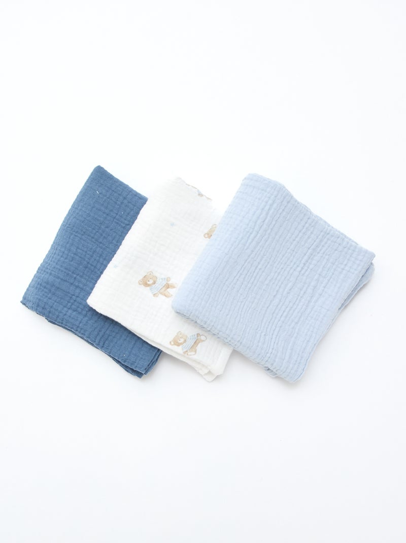 Pack de 3 muselinas de algodón Beige - Kiabi