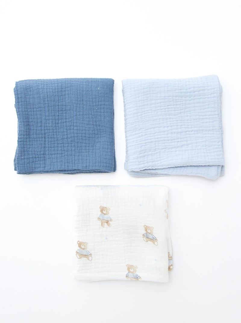 Pack de 3 muselinas de algodón Beige - Kiabi