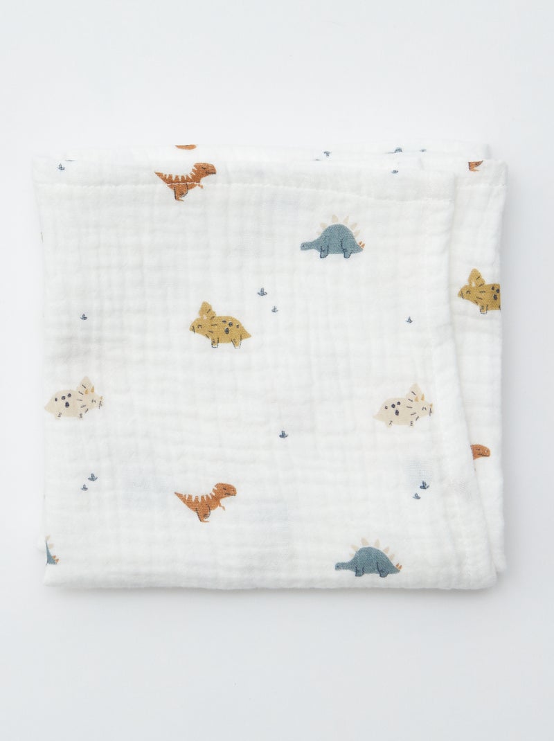 Pack de 3 muselinas de algodón BLANCO - Kiabi