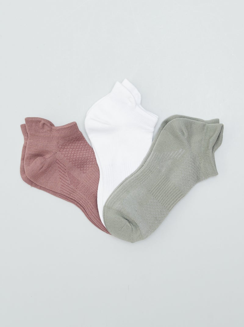 Pack de 3 pares de calcetines tobilleros ROSA - Kiabi