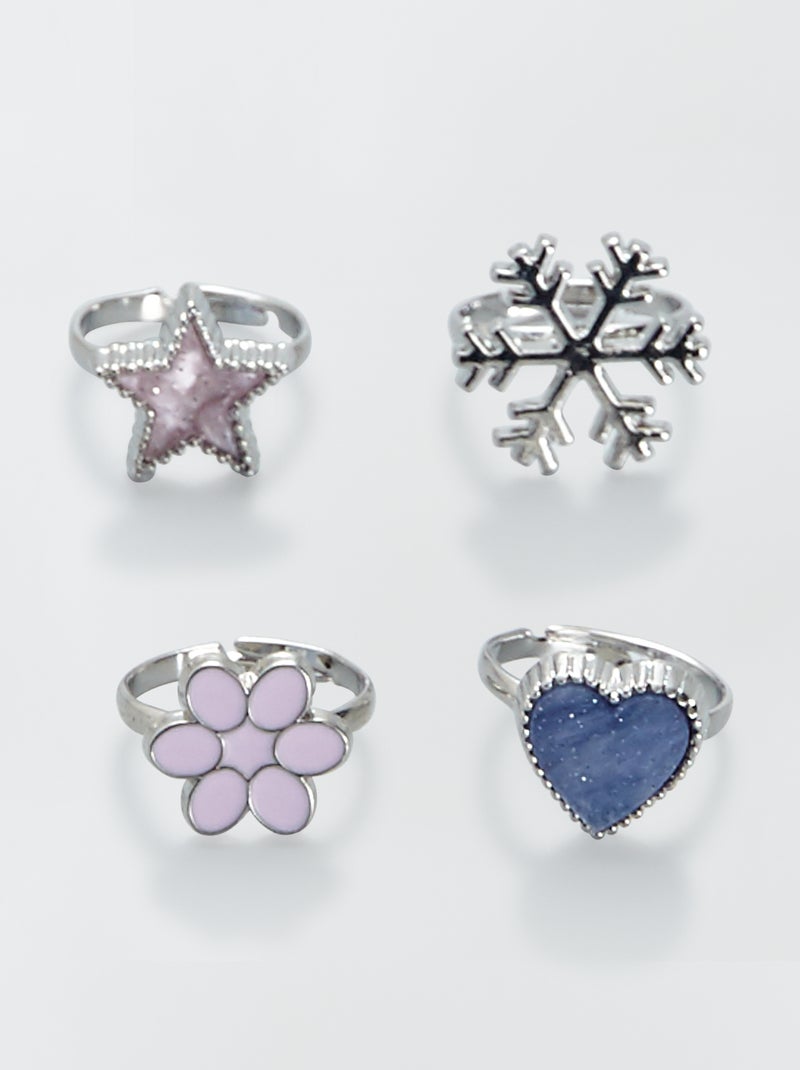 Pack de 4 anillos multicolor - Kiabi