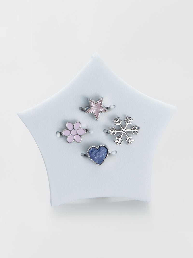 Pack de 4 anillos multicolor - Kiabi