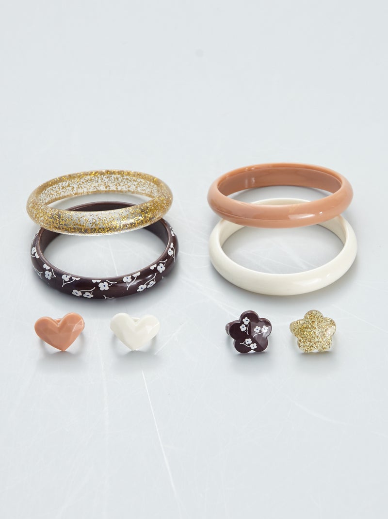 Pack de 4 anillos y 4 pulseras multicolor - Kiabi
