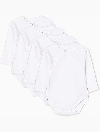 Pack de 4 bodies 100% algodón de manga larga