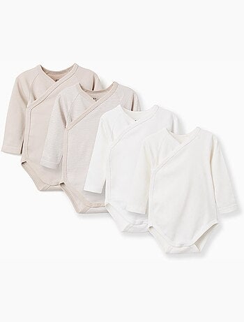 Pack de 4 bodies cruzados de algodón