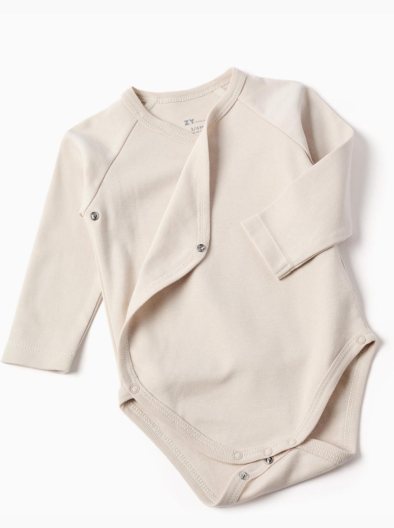 Pack de 4 bodies cruzados de algodón Beige - Kiabi