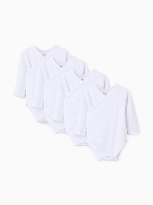 Pack de 4 bodies cruzados en algodón perchado - Kiabi