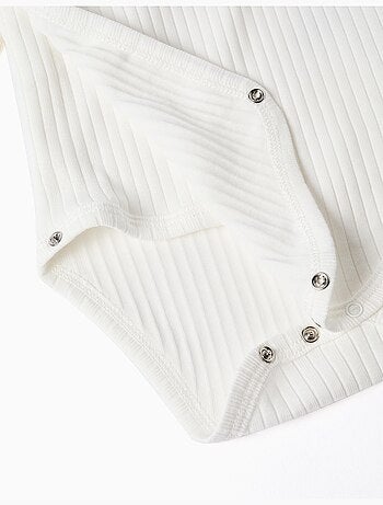 Pack de 4 bodies cruzados lisos/de canalé