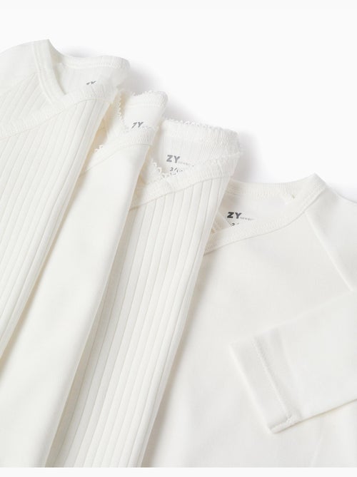 Pack de 4 bodies cruzados lisos/de canalé - Kiabi