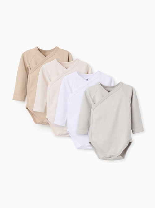 Pack de 4 bodies cruzados perchados - Kiabi Pack de 4 bodies cruzados perchados - Kiabi
