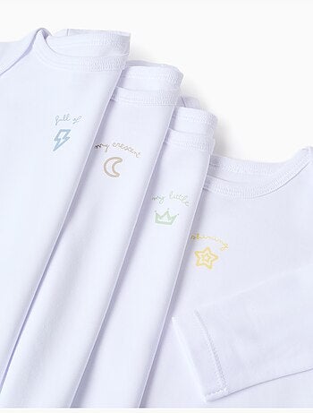 Pack de 4 bodies de algodón con estampado