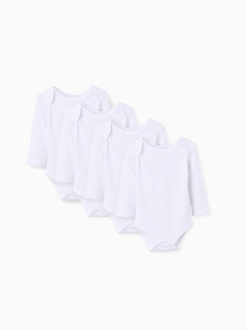 Pack de 4 bodies en algodón perchado - Kiabi