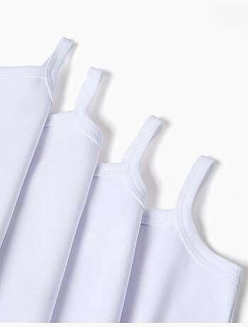 Pack de 4 bodies lisos de algodón con tirantes