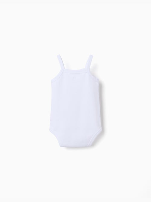 Pack de 4 bodies lisos de algodón con tirantes - Kiabi