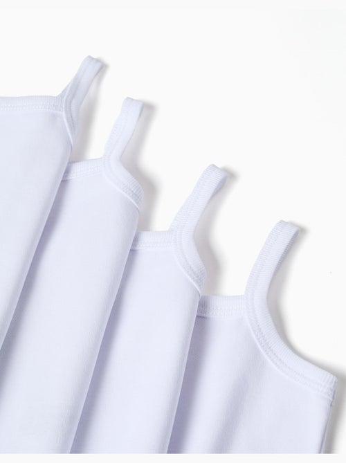 Pack de 4 bodies lisos de algodón con tirantes - Kiabi